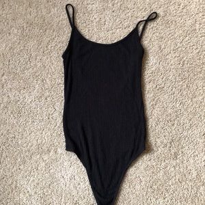 Black ribbed bodysuit